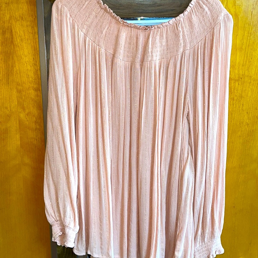 MATERNITY Aglow M pink and gold long sleeve